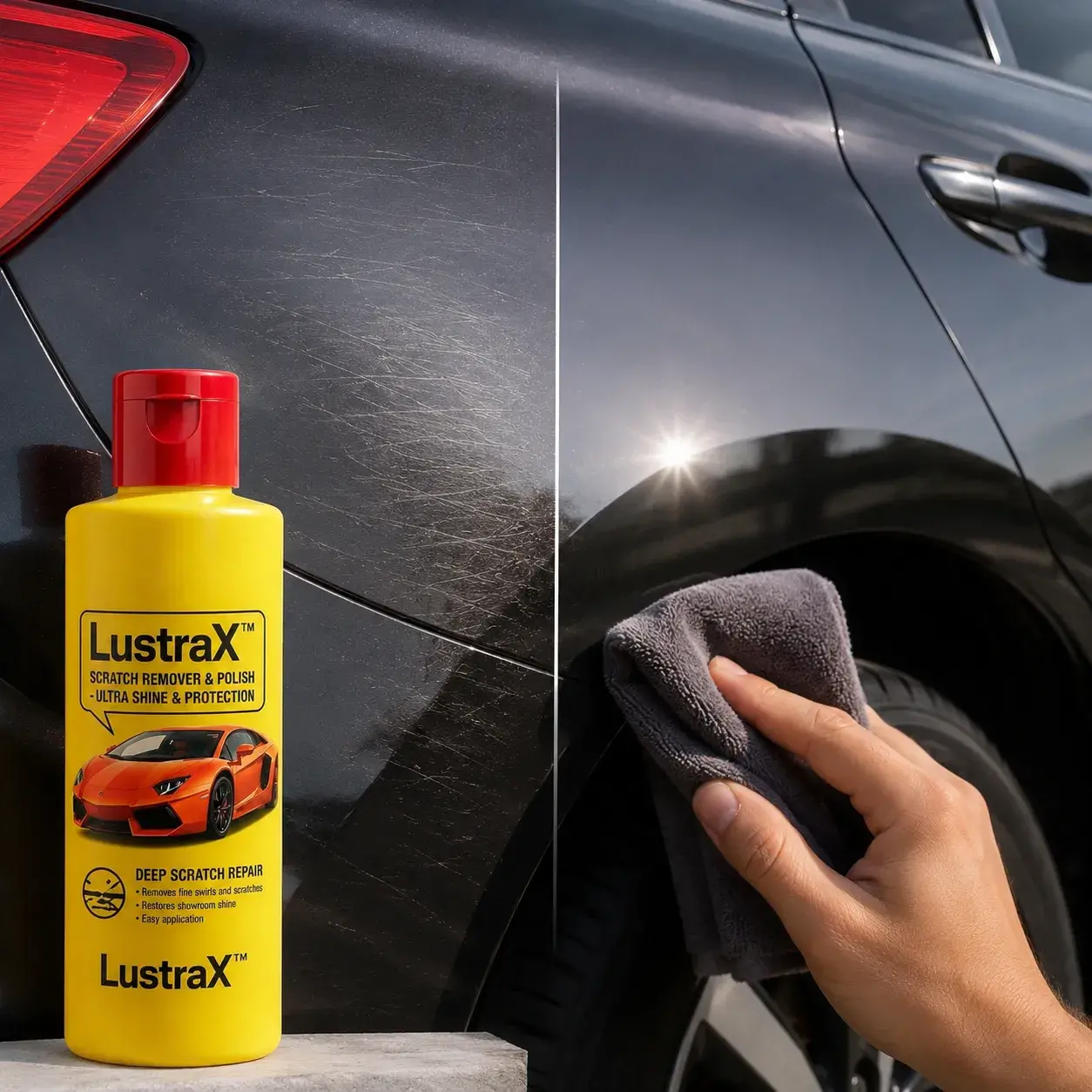 Car paint restored with LustraX