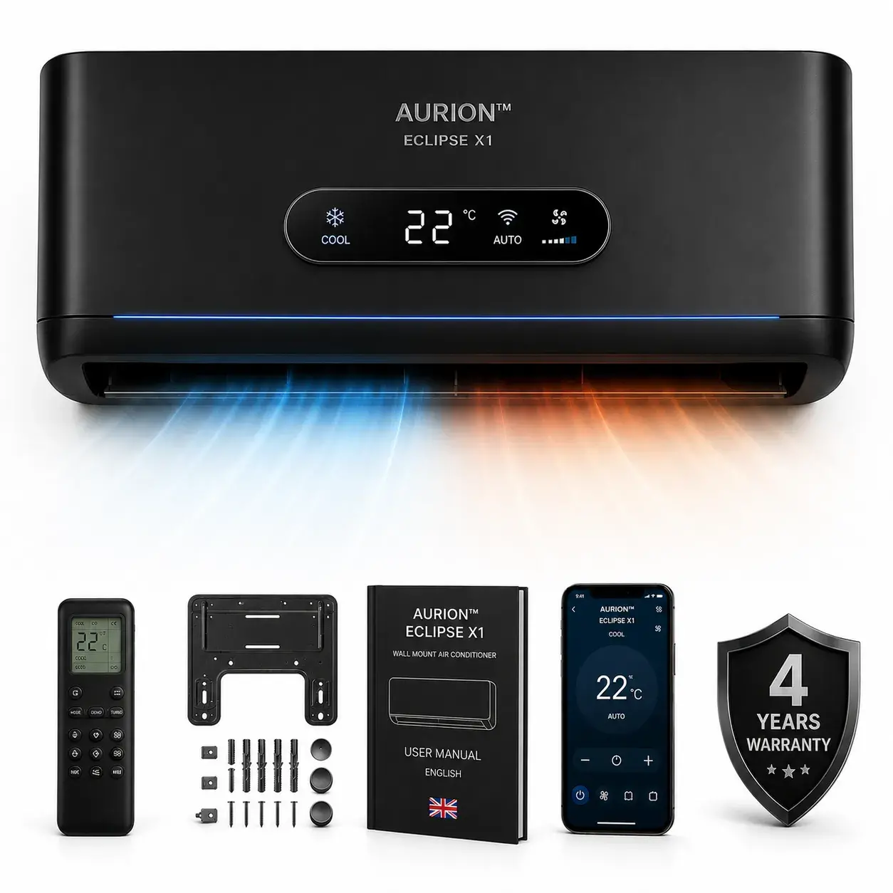 Aurion Eclipse X1 premium black air conditioner